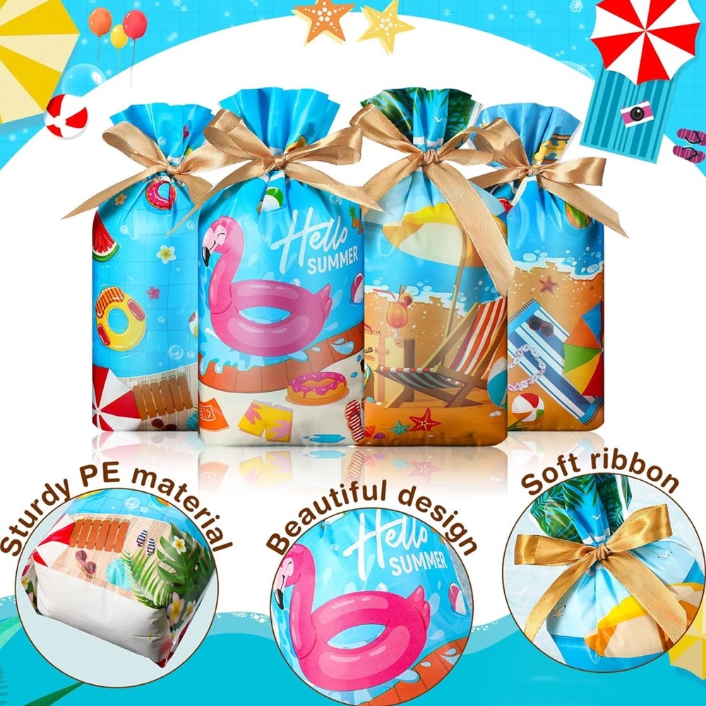 New 60 Pcs Summer Party Favor Bags Summer Pool Beach Drawstring Gift Bags - Picture 4 of 4